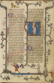 Initial V: Saint John the Evangelist; Breviary, about 1320-1325. Creator: Unknown