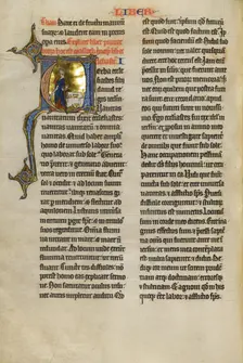 Initial V: Solomon Rejecting Earthly Treasures; Marquette Bible, about 1270. Creator: Unknown