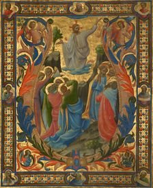 Initial V: The Ascension, designed about 1410; completed about 1431. Creators: Lorenzo Monaco, Zanobi di Benedetto Strozzi, Battista di Biagio Sanguigni