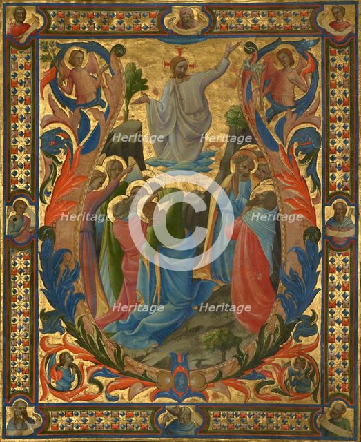 Initial V: The Ascension, designed about 1410; completed about 1431. Creators: Lorenzo Monaco, Zanobi di Benedetto Strozzi, Battista di Biagio Sanguigni.