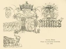 Initial Word from Illuminated Charter, A.D. 1446 (1911). Creator: Unknown