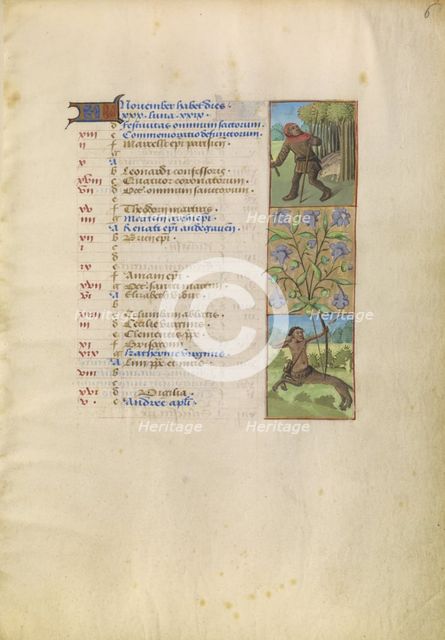 Initial A: A King Pointing to the Heavens and to the Ground; Bute Psalter, about 1285. Creator: Bute Master.