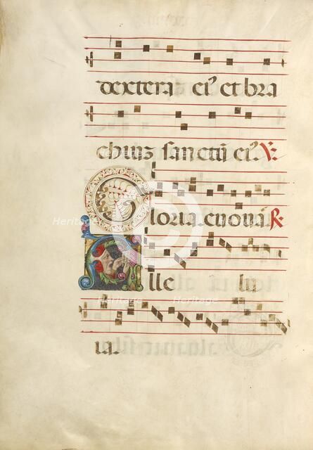 Initial A: A Man Singing; Gradual, about 1460-1480. Creator: Unknown.