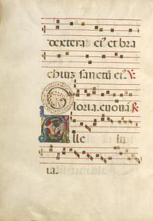 Initial A: A Man Singing; Gradual, about 1460-1480. Creator: Unknown