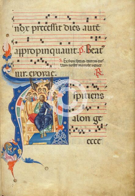 Initial A: Christ in Majesty; Antiphonal, late 13th century. Creator: Master of Gerona.