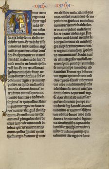 Initial A: Daniel in the Lions Den; Marquette Bible, about 1270. Creator: Unknown