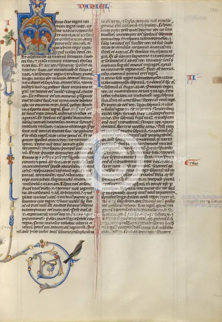 Initial A: Daniel in the Lions' Den; Abbey Bible, about 1250-1262. Creator: Unknown.