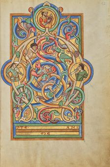 Initial A: David and Companion Musicians; Stammheim Missal, probably 1170s. Creator: Unknown
