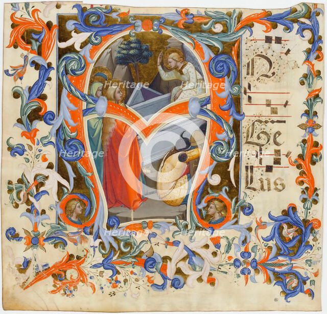 Initial "A" from an Antiphonary, ca 1395-1403. Creator: Lorenzo Monaco (ca. 1370-1425).