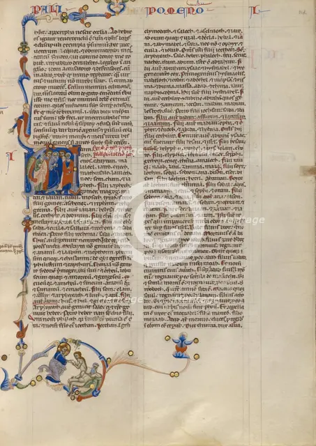 Initial A: Genealogy of Males; Abbey Bible, about 1250-1262. Creator: Unknown.
