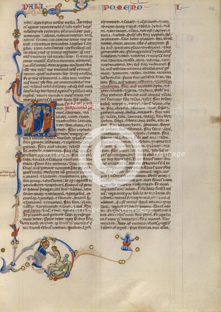 Initial A: Genealogy of Males; Abbey Bible, about 1250-1262. Creator: Unknown.