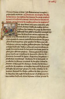 Initial A: Gillion and His Son Gerard Preparing to Set Sail for the East, 1464. Creators: Lieven van Lathem, David Aubert