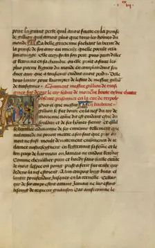 Initial A: Gillion Dragged to Prison in Tripoli; Roman de Gillion de Trazegnies, 1464. Creators: Lieven van Lathem, David Aubert