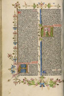 Initial A: Judith with the Head of Holofernes; Bible, about 1450. Creator: Circle of Stefan Lochner