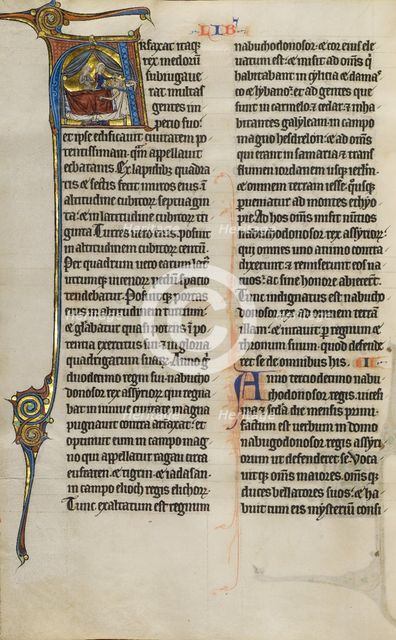 Initial A: Judith Beheading Holofernes; Marquette Bible, about 1270. Creator: Unknown.
