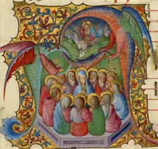 Initial A: Pentecost, about 1430-1435. Creator: Stefano da Verona
