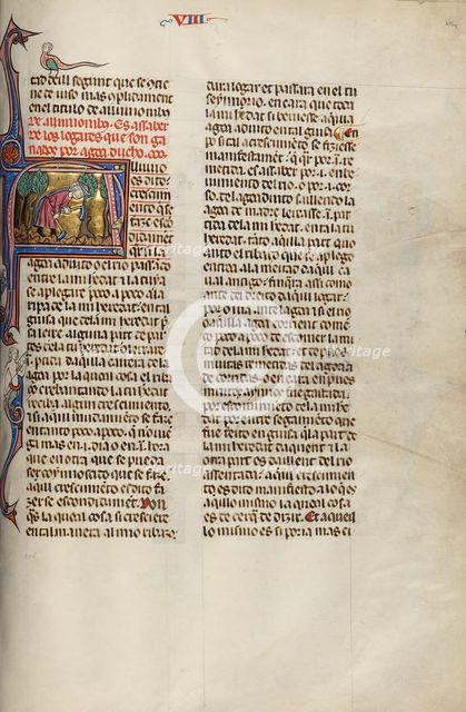 Initial A: Two Men Digging in a Field; Vidal Mayor, about 1290-1310. Creator: Unknown.
