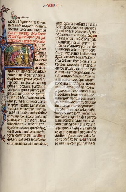 Initial A: Two Men Digging in a Field; Vidal Mayor, about 1290-1310. Creator: Unknown.