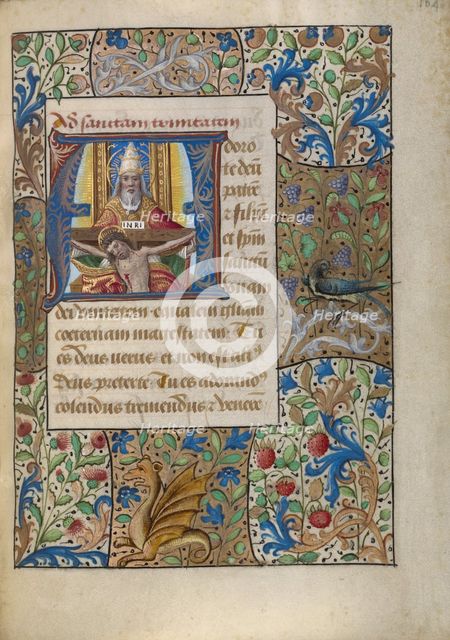 Initial A: The Trinity; Book of Hours, about 1480-1490. Creator: Georges Trubert.