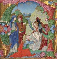 Initial A: The Women at the Tomb, about 1465. Creator: Bartolomeo Rigossi da Gallarate