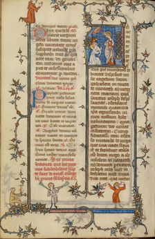 Initial A: The Annunciation; Breviary, about 1320-1325. Creator: Unknown