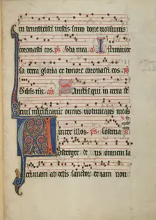 Initial A: The Beheading of Four Martyrs; Antiphonal, about 1260-1270. Creator: Unknown