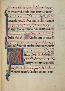 Initial A: The Beheading of Four Martyrs; Antiphonal, about 1260-1270. Creator: Unknown
