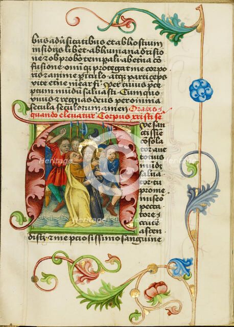 Initial A: The Betrayal of Christ; Prayer Book, about 1470-1480. Creator: Workshop of Valentine Noh.