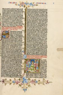 Initial A: The Coronation of David; Bible, about 1450. Creator: Circle of Stefan Lochner