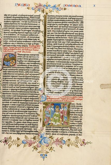 Initial A: The Coronation of David; Bible, about 1450. Creator: Circle of Stefan Lochner.