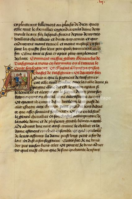Initial A: The Count and Countess of Hainaut Setting Out on Horseback, 1464. Creators: Lieven van Lathem, David Aubert.
