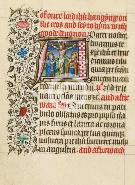 Initial A: The Crucifixion; Book of Hours, about 1430-1440. Creator: Fastolf Master.