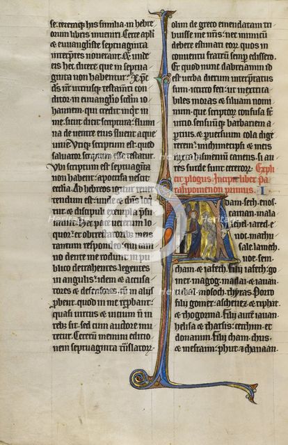 Initial A: The Expulsion from Paradise; Marquette Bible, about 1270. Creator: Unknown.