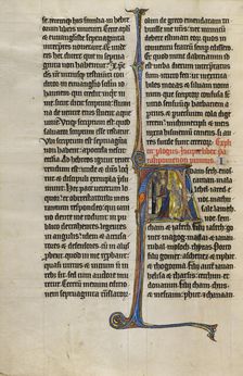 Initial A: The Expulsion from Paradise; Marquette Bible, about 1270. Creator: Unknown