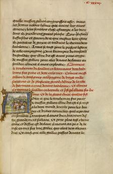 Initial A: The Sultan Embracing Gillion; Roman de Gillion de Trazegnies, 1464. Creators: Lieven van Lathem, David Aubert