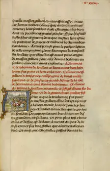 Initial A: The Sultan Embracing Gillion; Roman de Gillion de Trazegnies, 1464. Creators: Lieven van Lathem, David Aubert