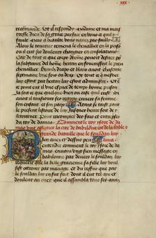 Initial B: A Battle before the Walls of Cairo; Roman de Gillion de Trazegnies, 1464. Creators: Lieven van Lathem, David Aubert
