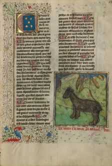 Initial B: A Friar Delivering a Sermon; Bute Psalter, text and illumination about 1285. Creator: Bute Master