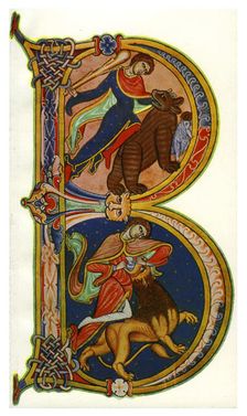 Initial B, Bible, Winchester c1160-1170, (1930)