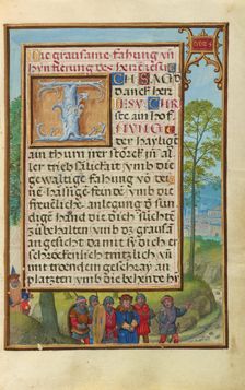 Initial B: David as a Knight; Bute Psalter, text and illumination about 1285. Creator: Bute Master