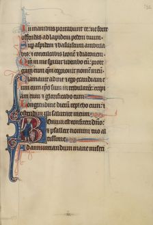 Initial B: David as a Knight; Bute Psalter, text and illumination about 1285. Creator: Bute Master