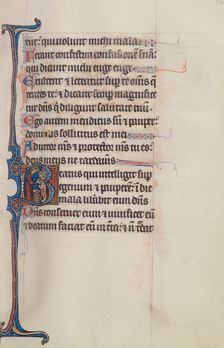 Initial B: David Distributing Bread; Bute Psalter, text and illumination about 1285. Creator: Bute Master