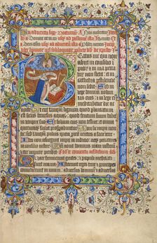 Initial B: David in Prayer; Psalter, 1420-1430. Creator: Unknown