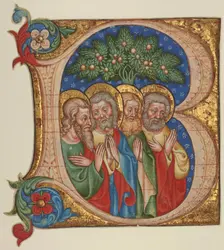 Initial B: Four Saints, about 1450. Creator: Olivetan Master