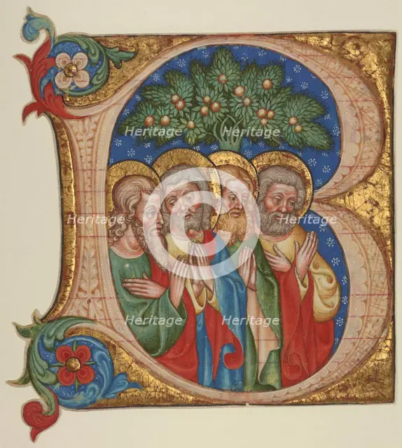 Initial B: Four Saints, about 1450. Creator: Olivetan Master.