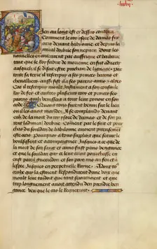Initial B: Gillion Defeating the Emir of Tripoli; Roman de Gillion de Trazegnies, 1464. Creators: Lieven van Lathem, David Aubert