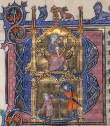 Initial B. Psalter and Horae, c1295-c1310. Creator: Unknown