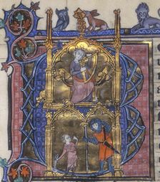 Initial B. Psalter and Horae, c1295-c1310. Creator: Unknown