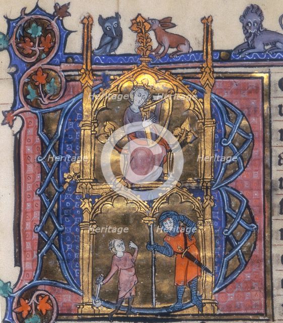 Initial B. Psalter and Horae, c1295-c1310. Creator: Unknown.