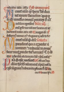 Initial B: The Three Men from the Fiery Furnace; Bute Psalter, text and illumination about 1285. Creator: Bute Master